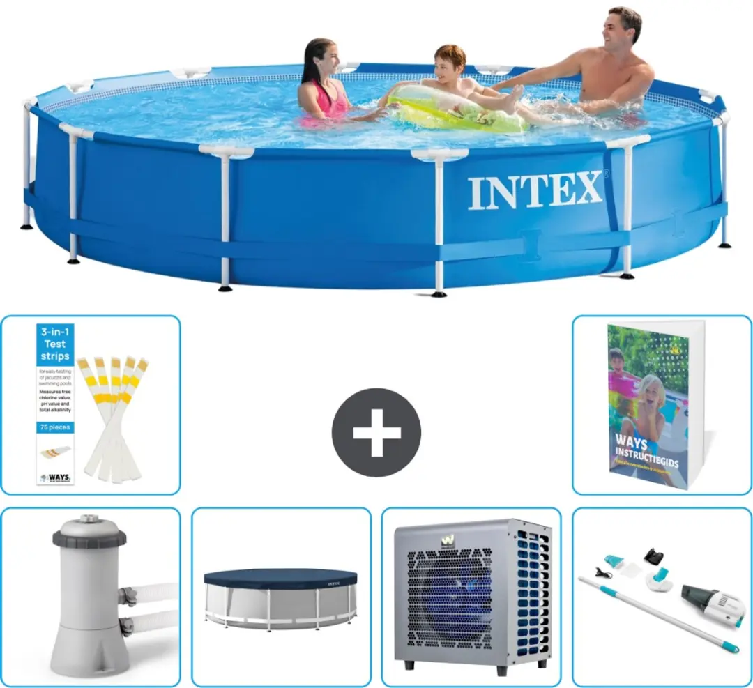 Intex 28212GN-Blauw Rond Frame Zwembad 366x76cm