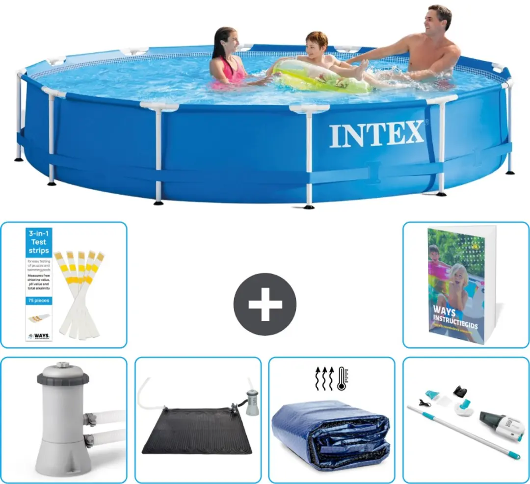 Intex 28212GN-Blauw Rond Frame Zwembad 366x76cm