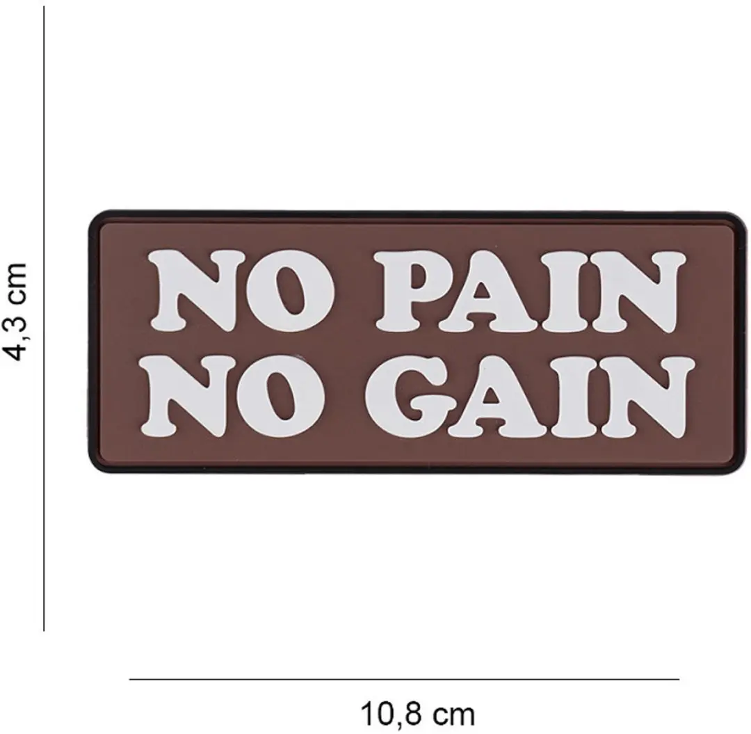 101 inc Embleem 3D PVC No pain No Gain #10003
