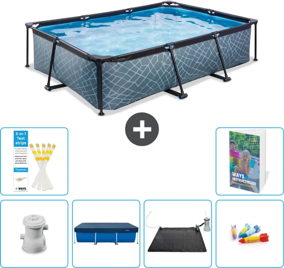 EXIT Toys Stone Frame Zwembad 300x200x65cm