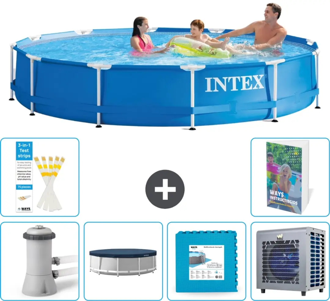 Intex 28212GN-Blauw Rond Frame Zwembad 366x76cm