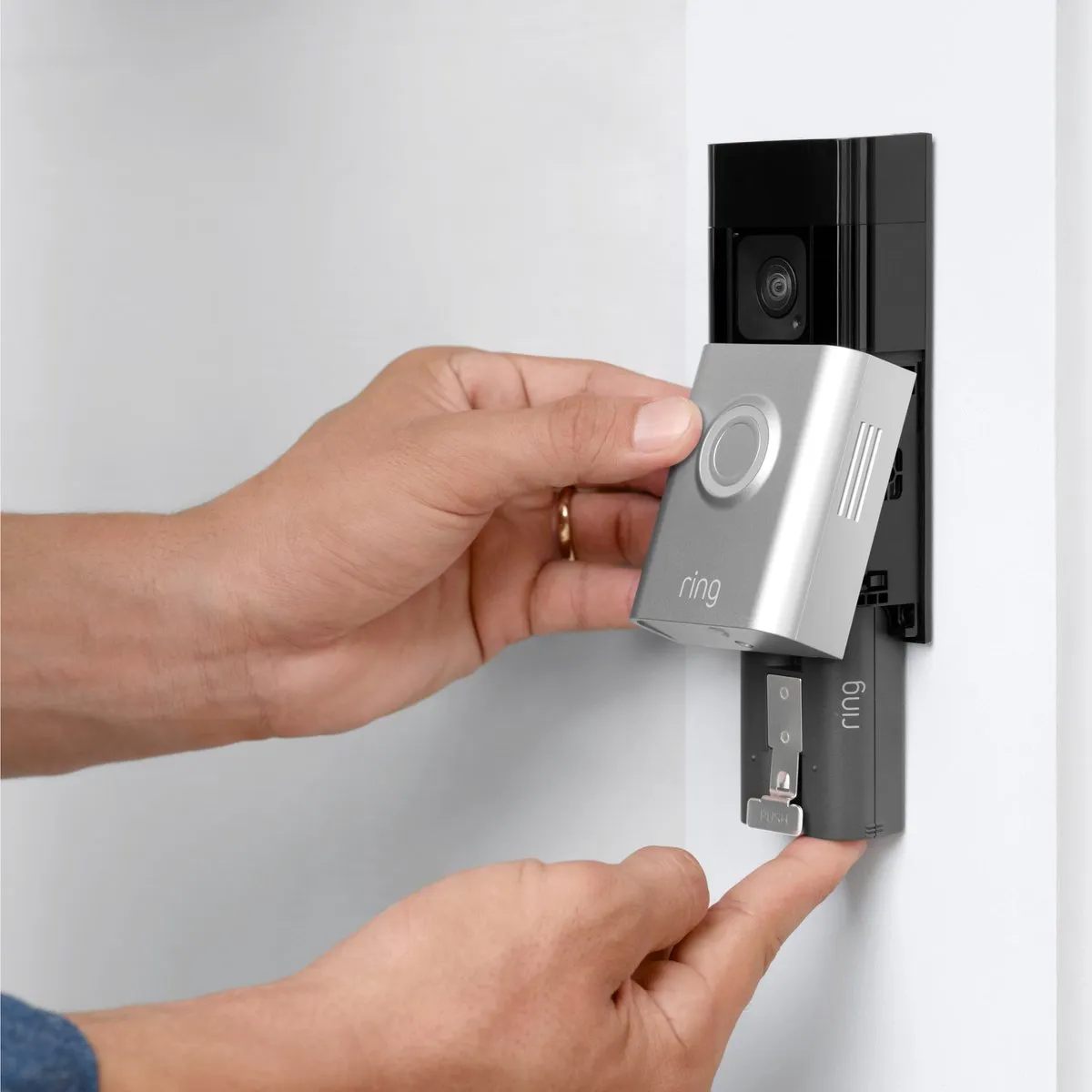 Ring Battery Video Doorbell Plus - 1536p HD+ - Satin Nickle