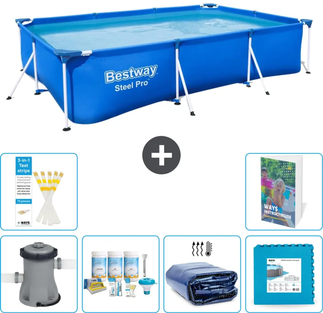 Bestway Steel Pro Zwembad 300x201x66cm Blauw