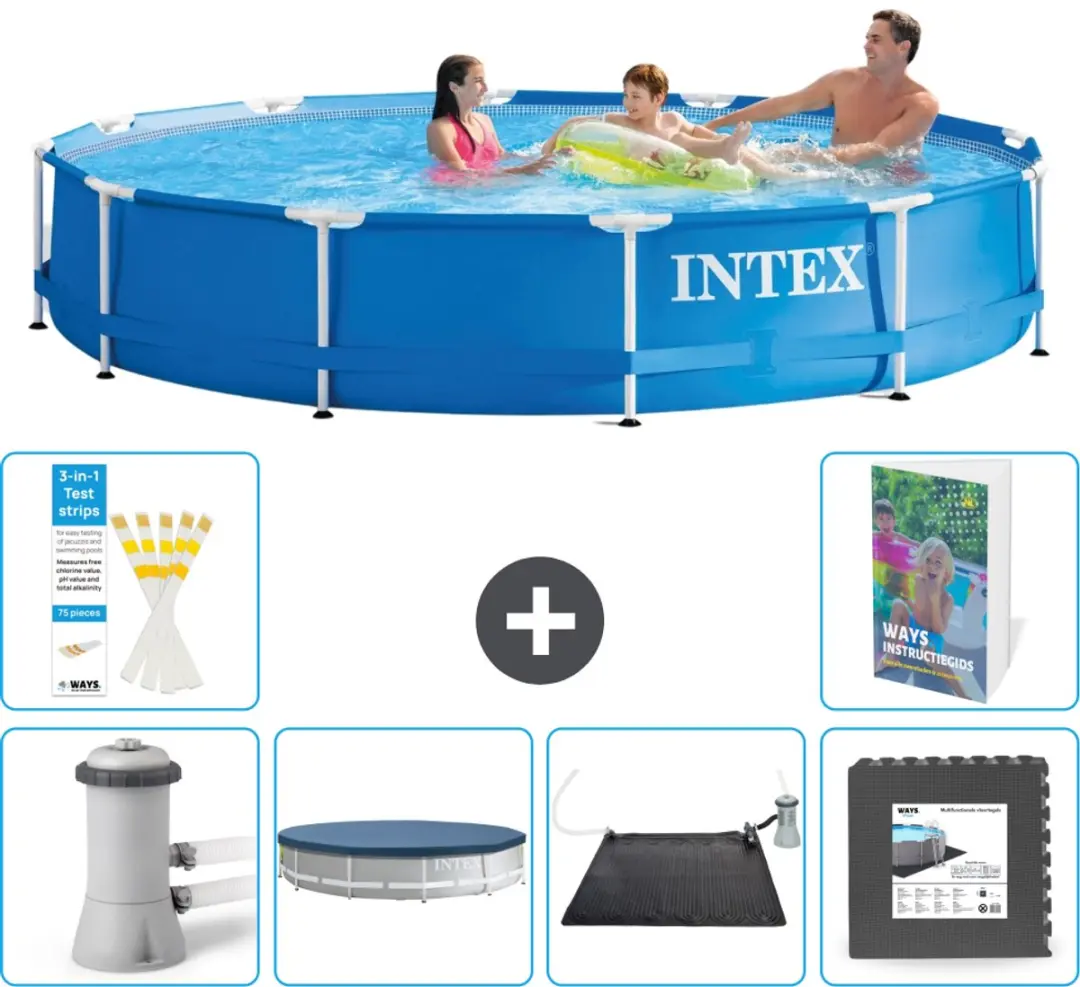 Intex 28212GN-Blauw Rond Frame Zwembad 366x76cm