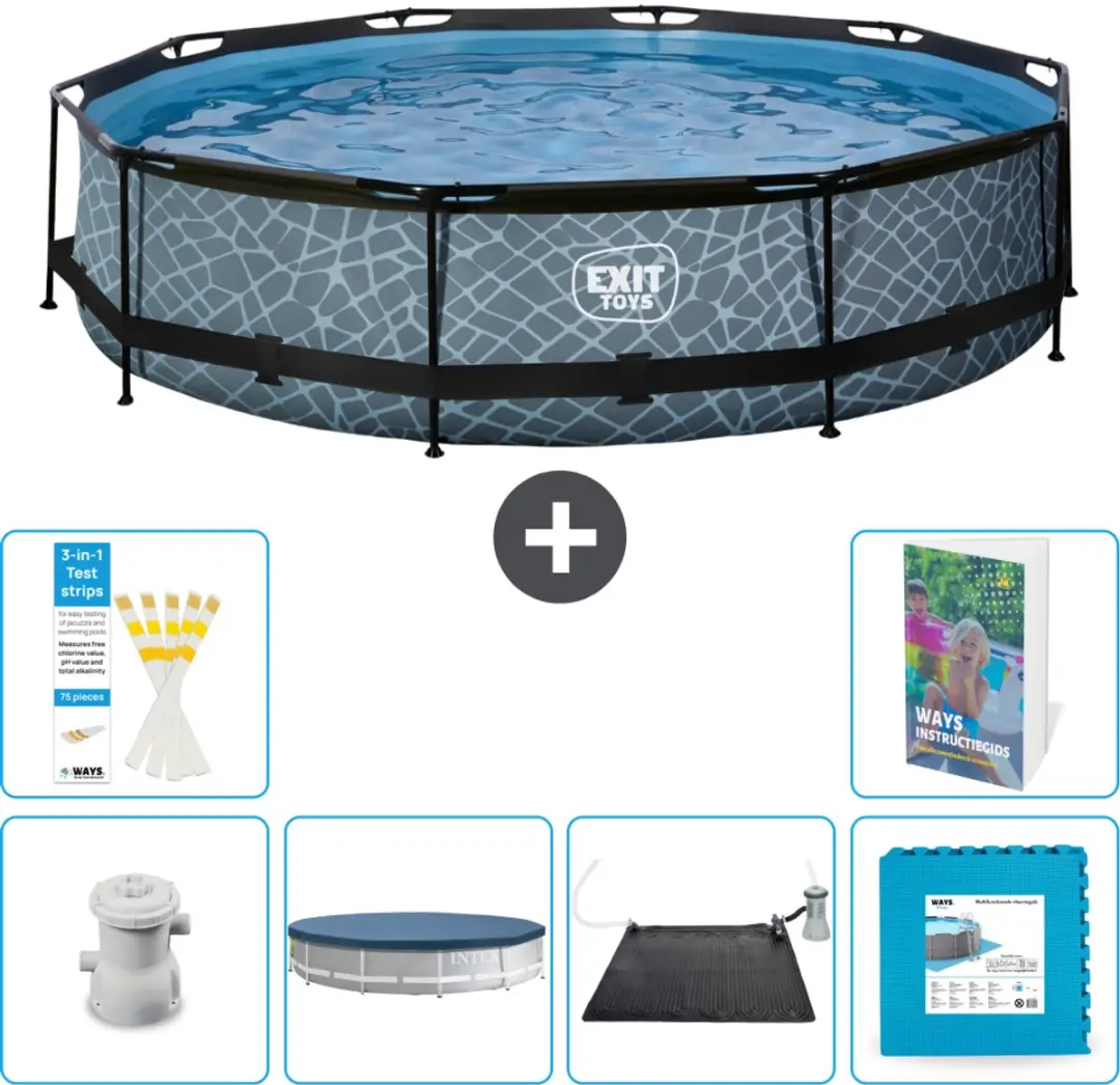 EXIT Toys Rond Stone Frame Zwembad 360x76cm