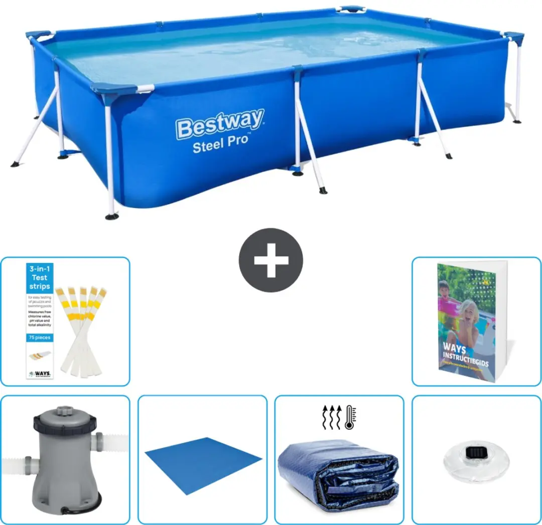 Bestway Steel Pro Zwembad 300x201x66cm Blauw