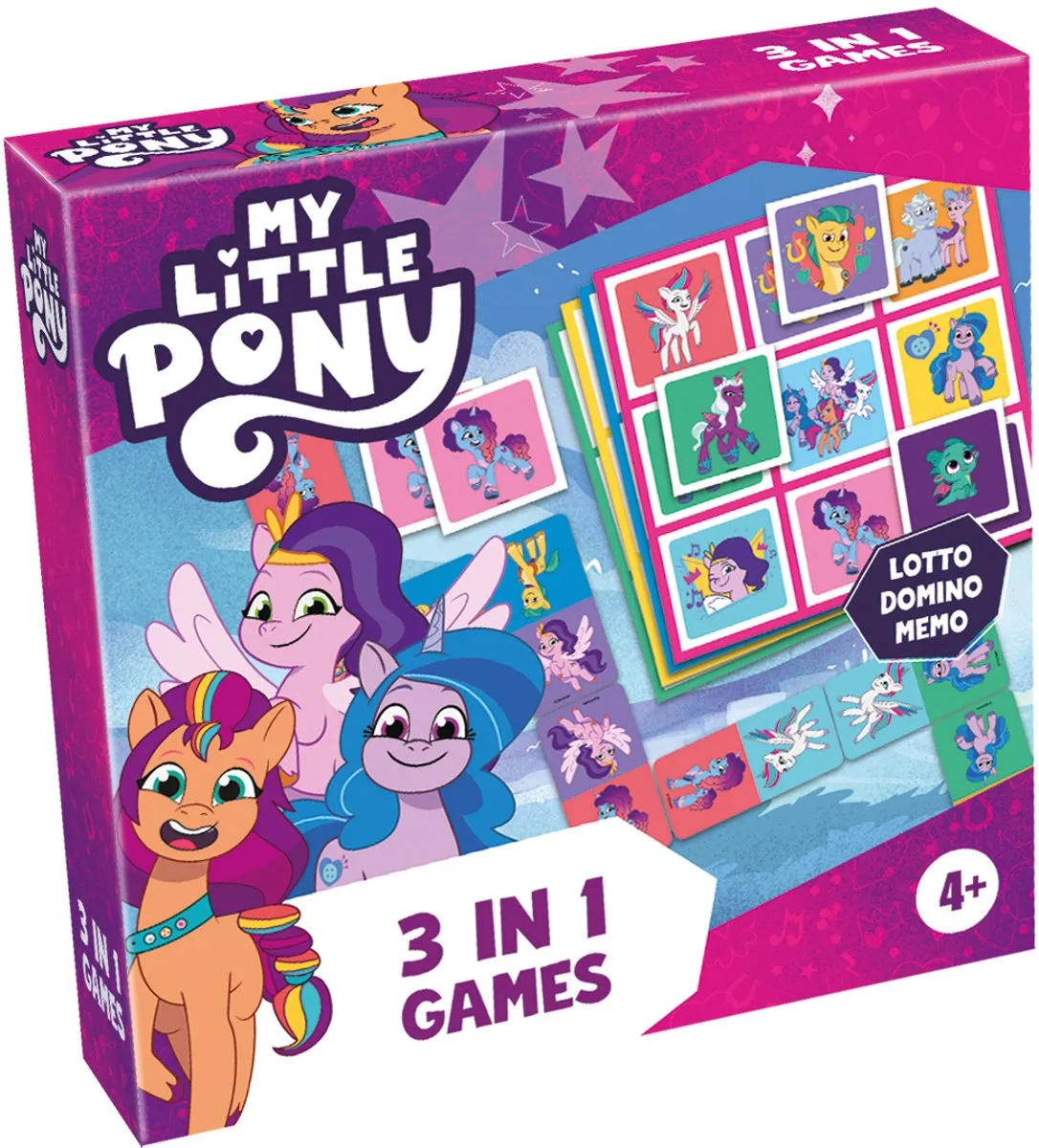 Tactic My Little Pony 3-in-1 Spellenverzameling 60481 - Memo/Lotto/Domino