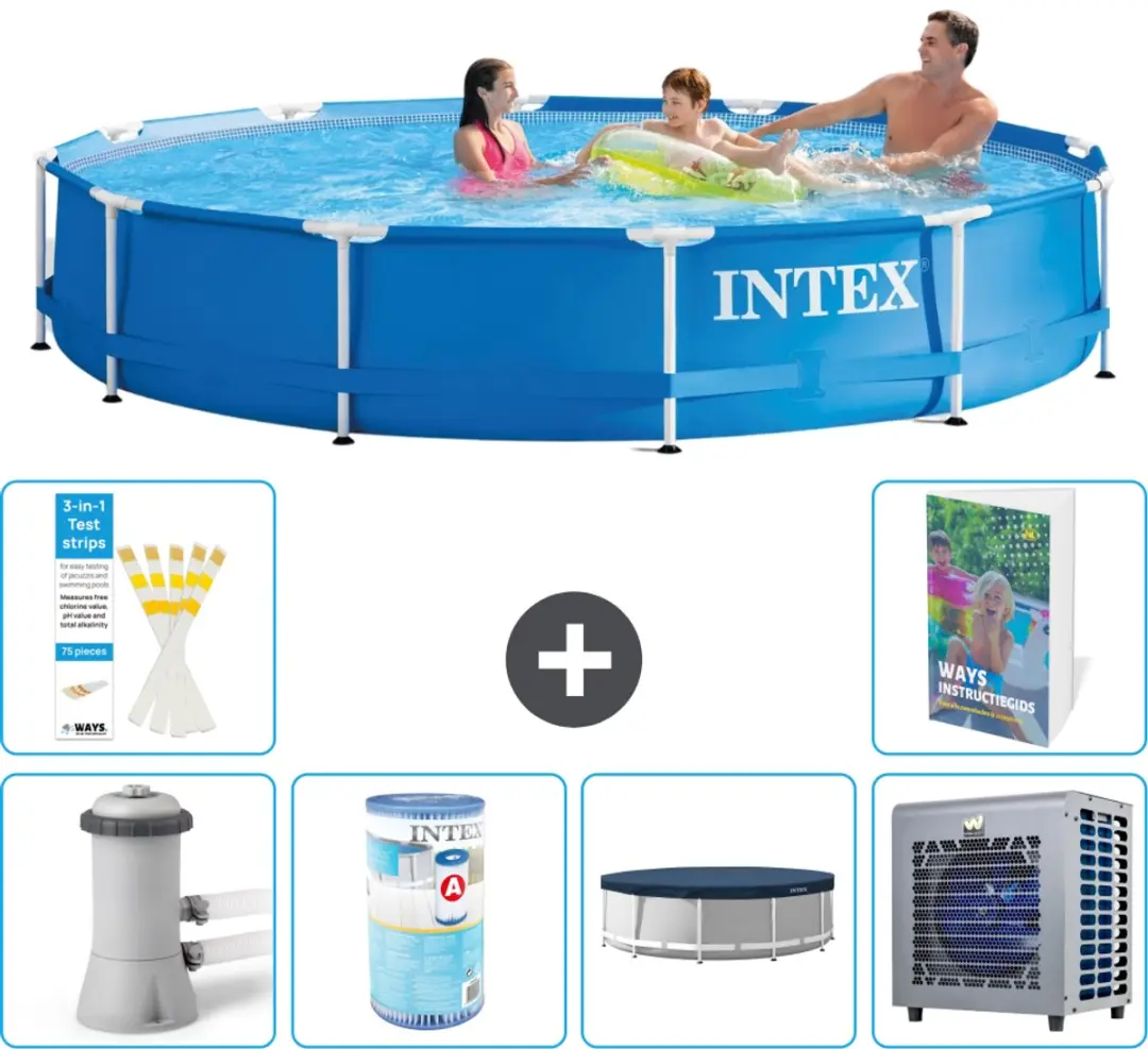 Intex 28212GN-Blauw Rond Frame Zwembad 366x76cm