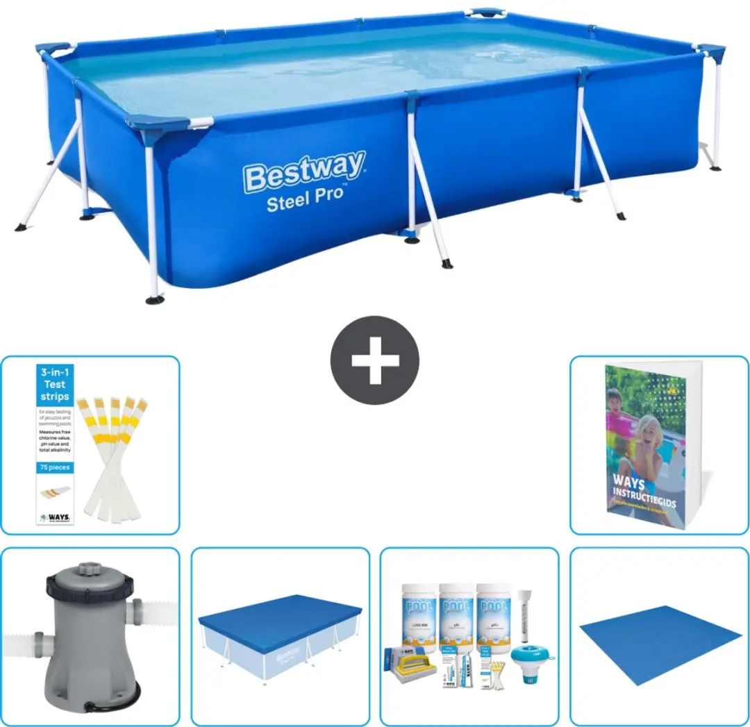Bestway Steel Pro Zwembad 300x201x66cm Blauw