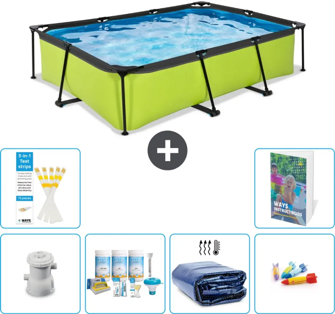EXIT Toys Lime Frame Zwembad 300x200x65cm