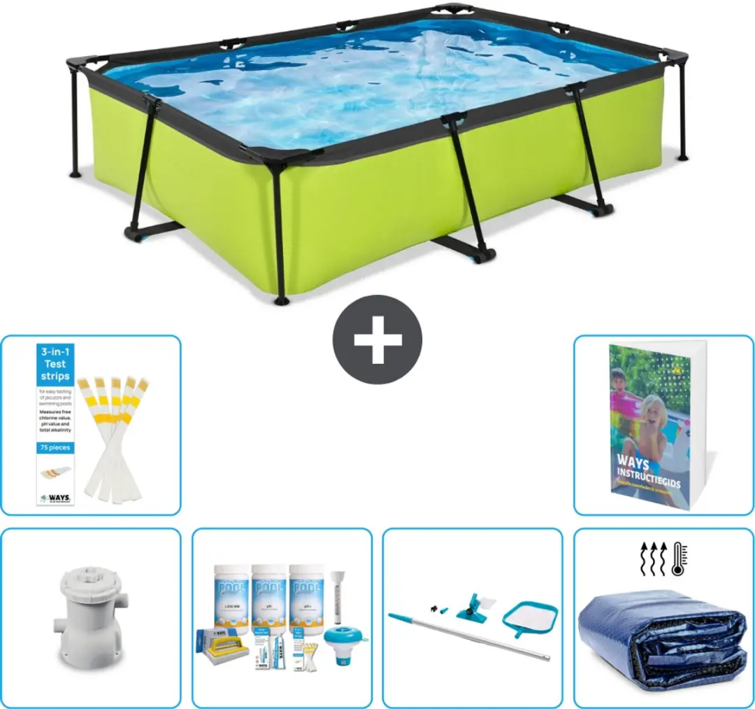 EXIT Toys Lime Frame Zwembad 300x200x65cm