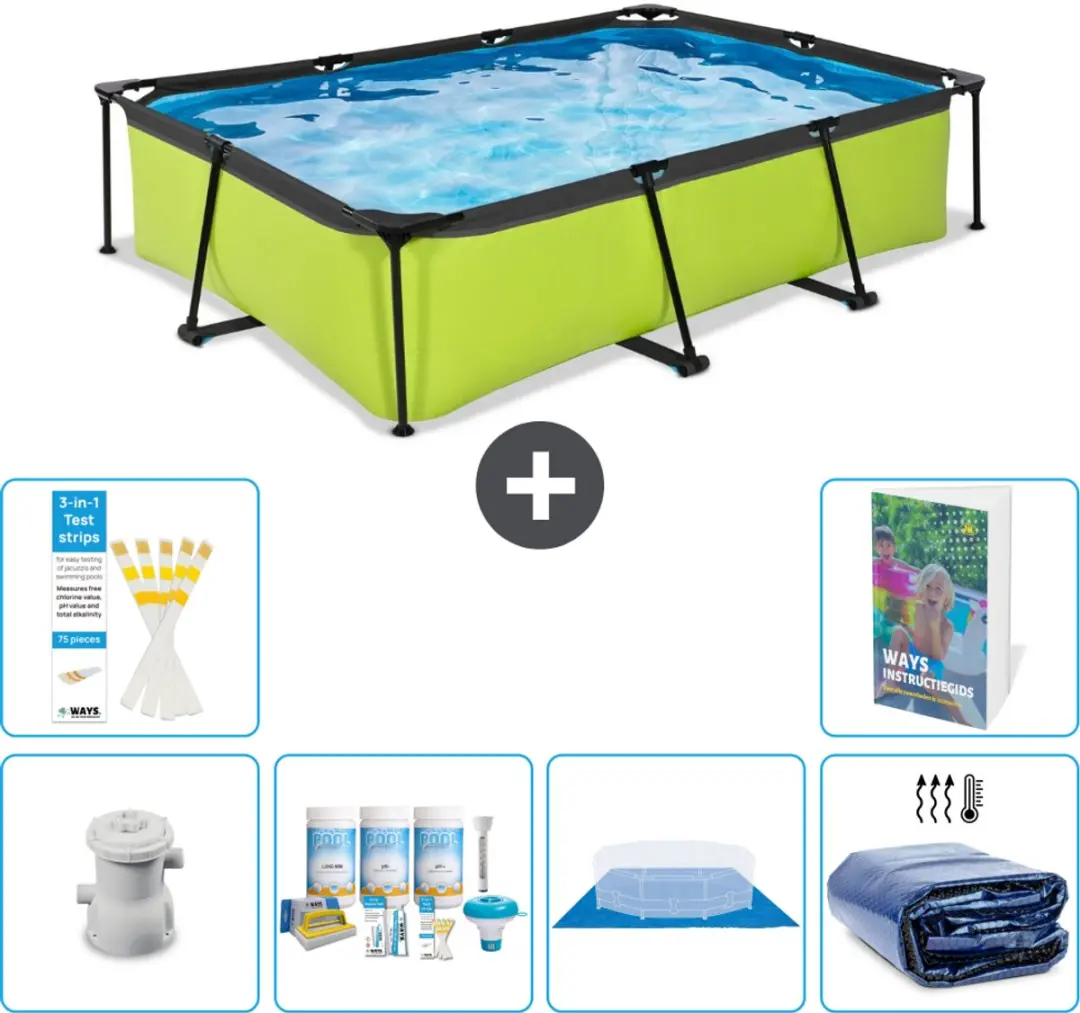 EXIT Toys Lime Frame Zwembad 300x200x65cm