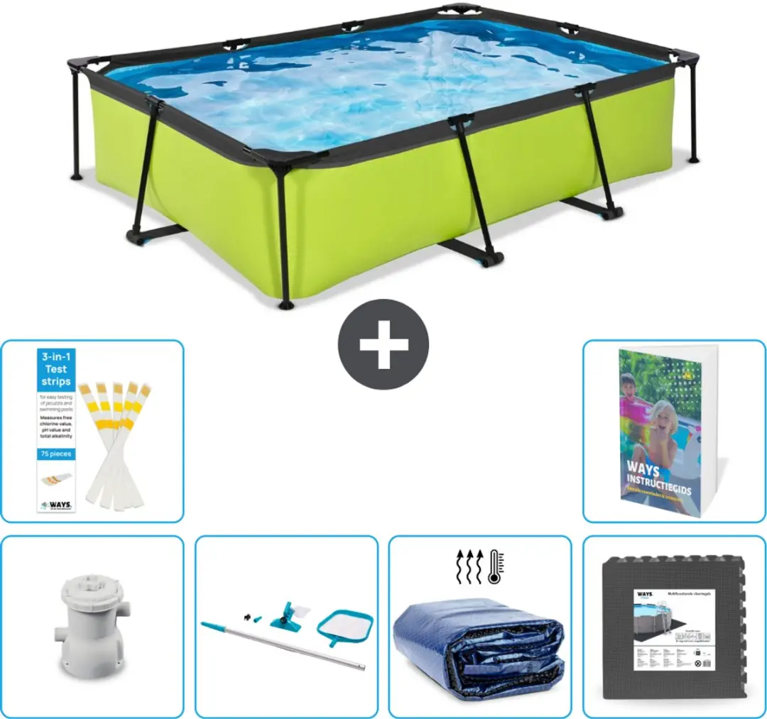 EXIT Toys Lime Frame Zwembad 300x200x65cm