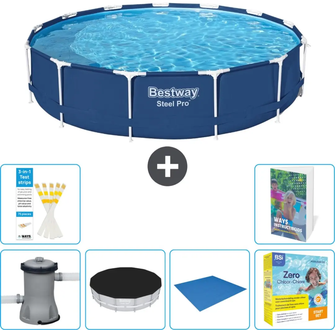 Bestway Steel Pro Zwembad 396x84cm Blauw