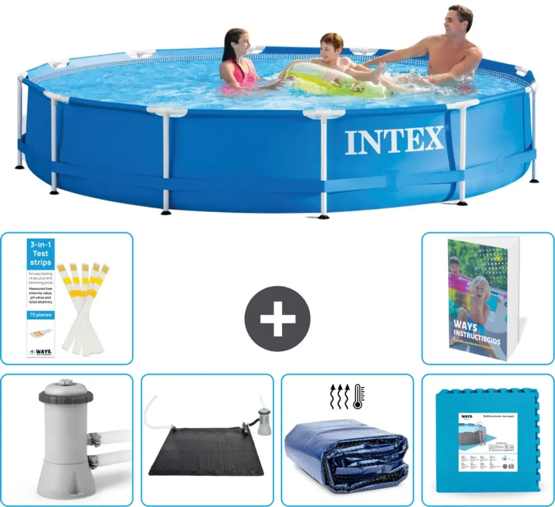 Intex 28212GN-Blauw Rond Frame Zwembad 366x76cm