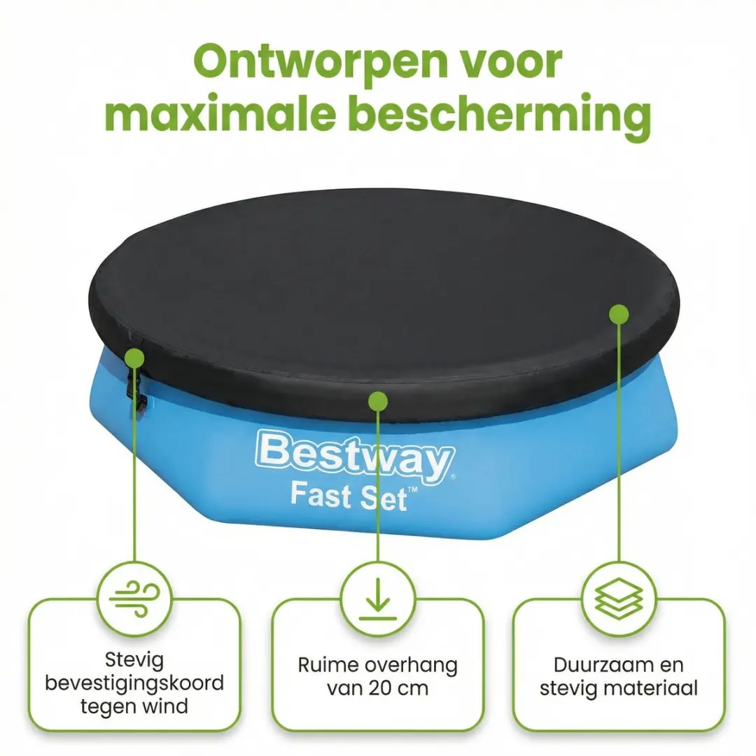 Bestway Fast Set Zwembad 244x61cm - 1880L - Blauw - 7-delig