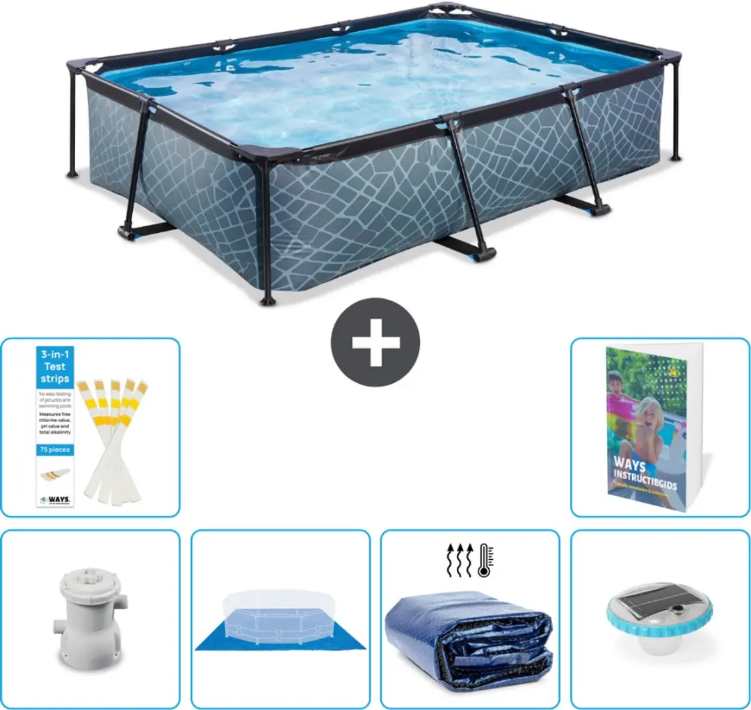 EXIT Toys Stone Frame Zwembad 300x200x65cm