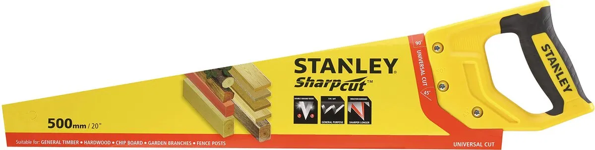 Stanley Universeel Zaag SharpCut 500mm 7T/inch STHT20367-1