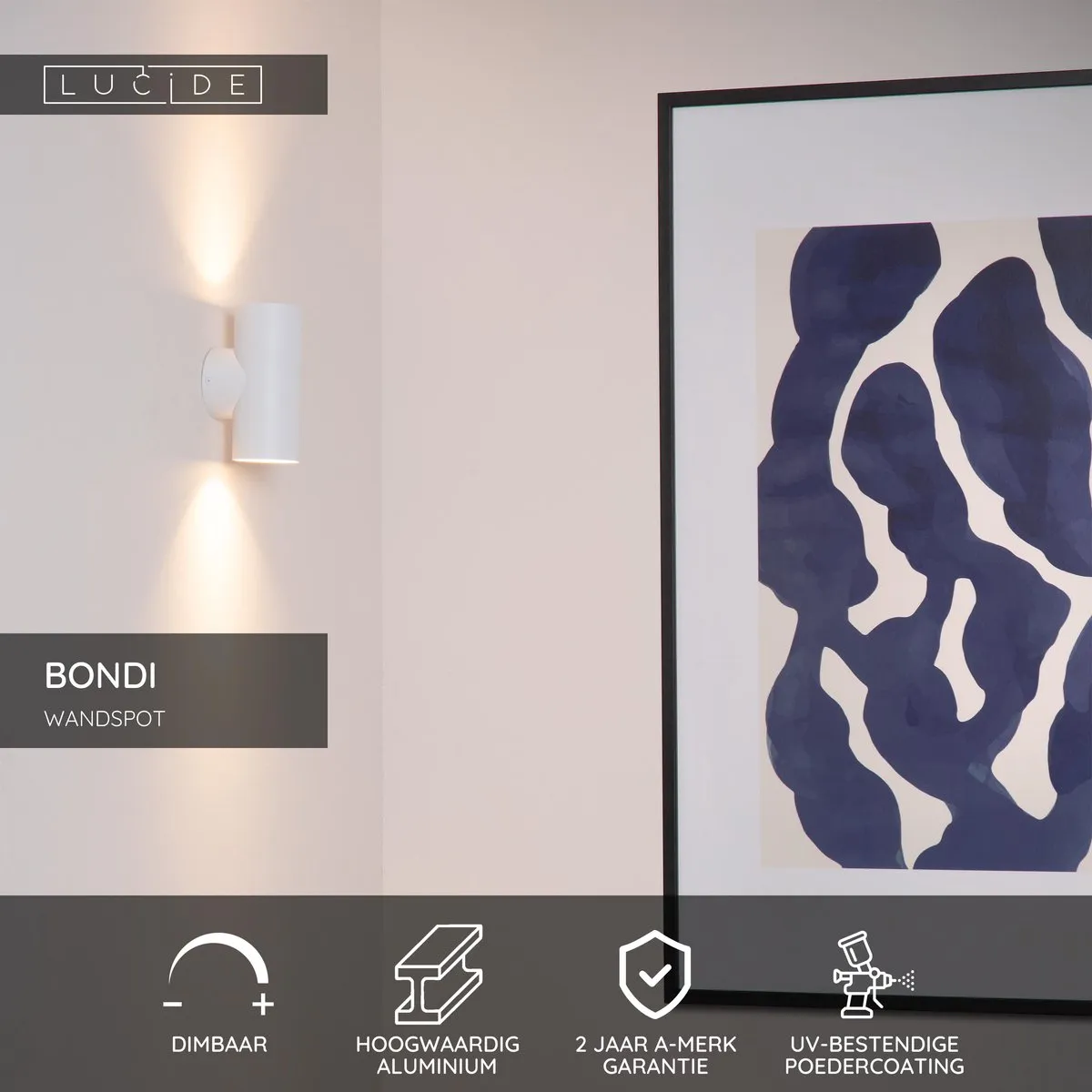 Lucide BONDI Wandspot 2xGU10 - Wit