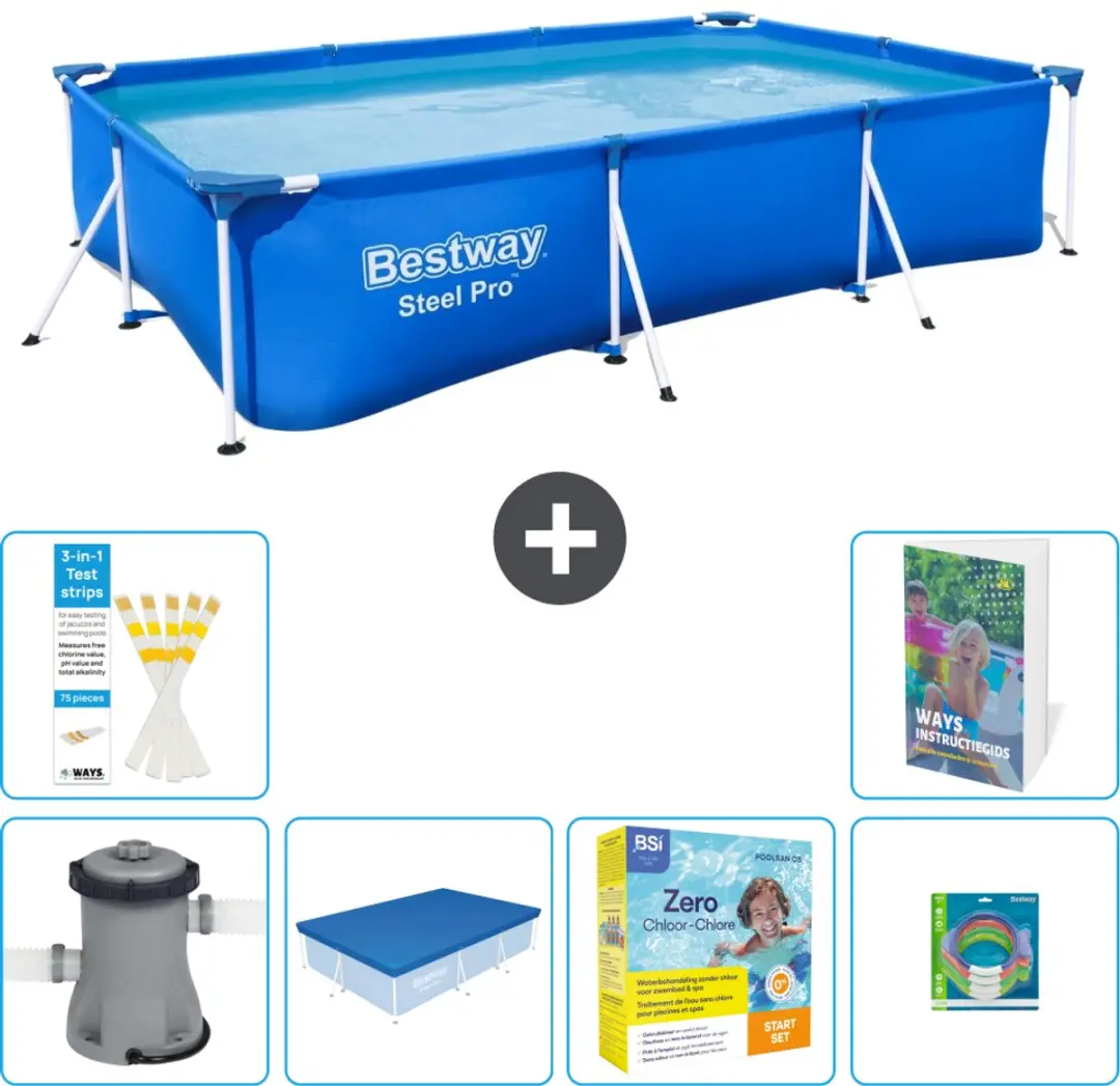 Bestway Steel Pro Zwembad 300x201x66cm Blauw