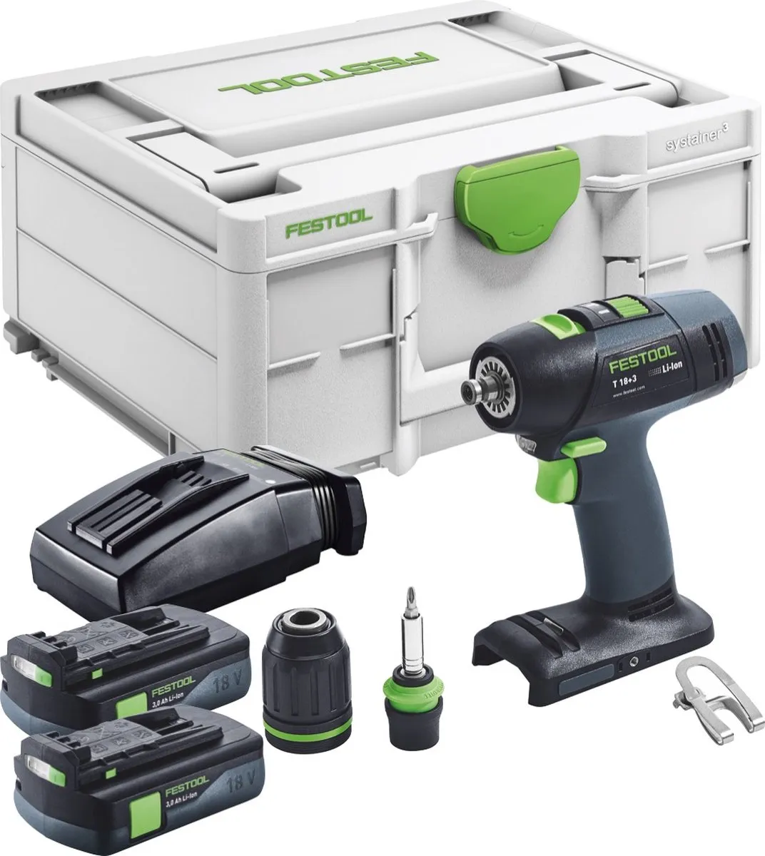 Festool T 18+3 Basic Accuboormachine 18V 50Nm - 2x 3,0Ah - afbeelding 3 van 5