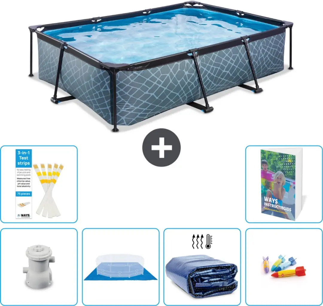 EXIT Toys Stone Frame Zwembad 300x200x65cm