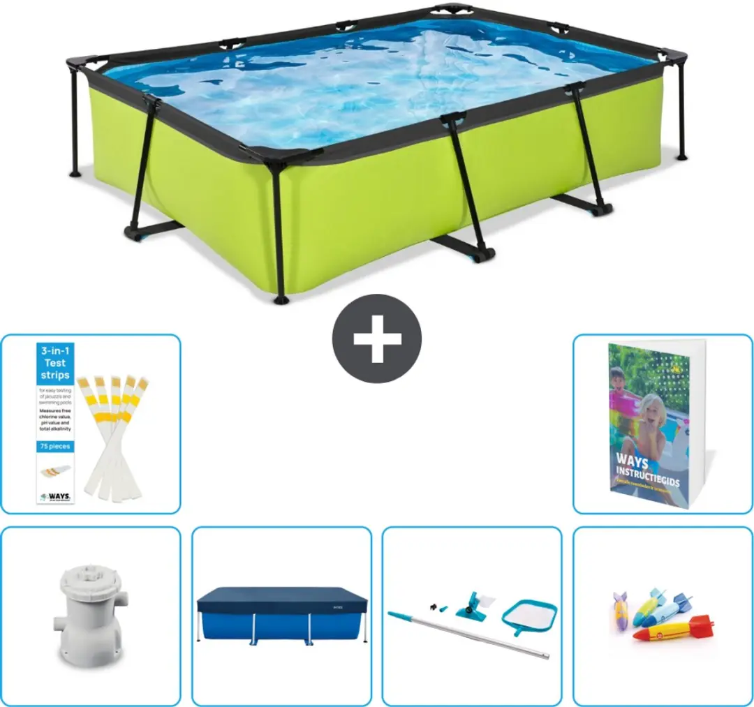 EXIT Toys Lime Frame Zwembad 300x200x65cm