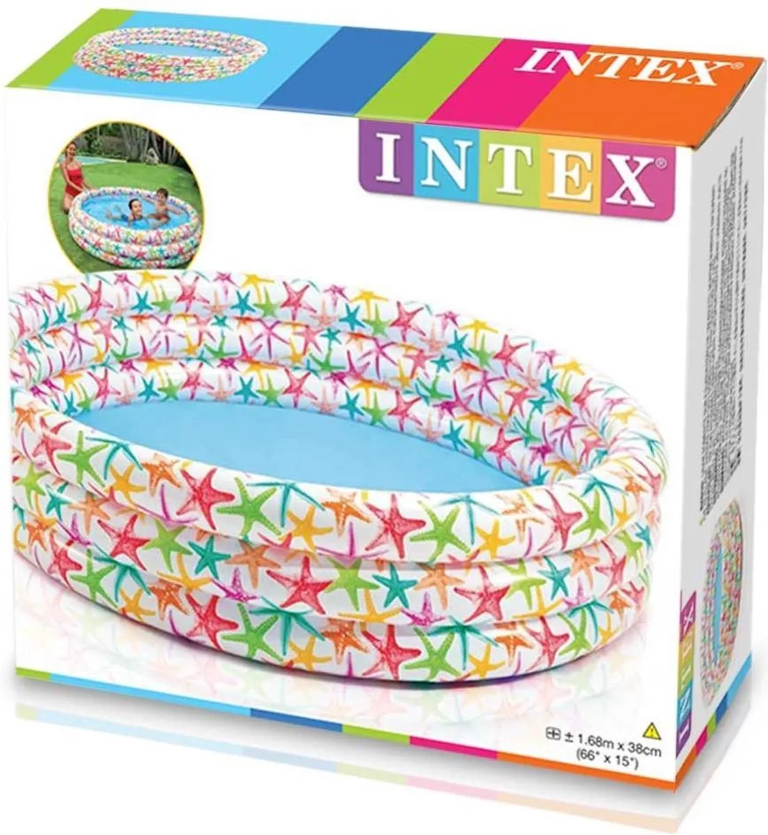 Intex Zeesterren Opblaaszwembad 168x38cm - 481L - Multicolor
