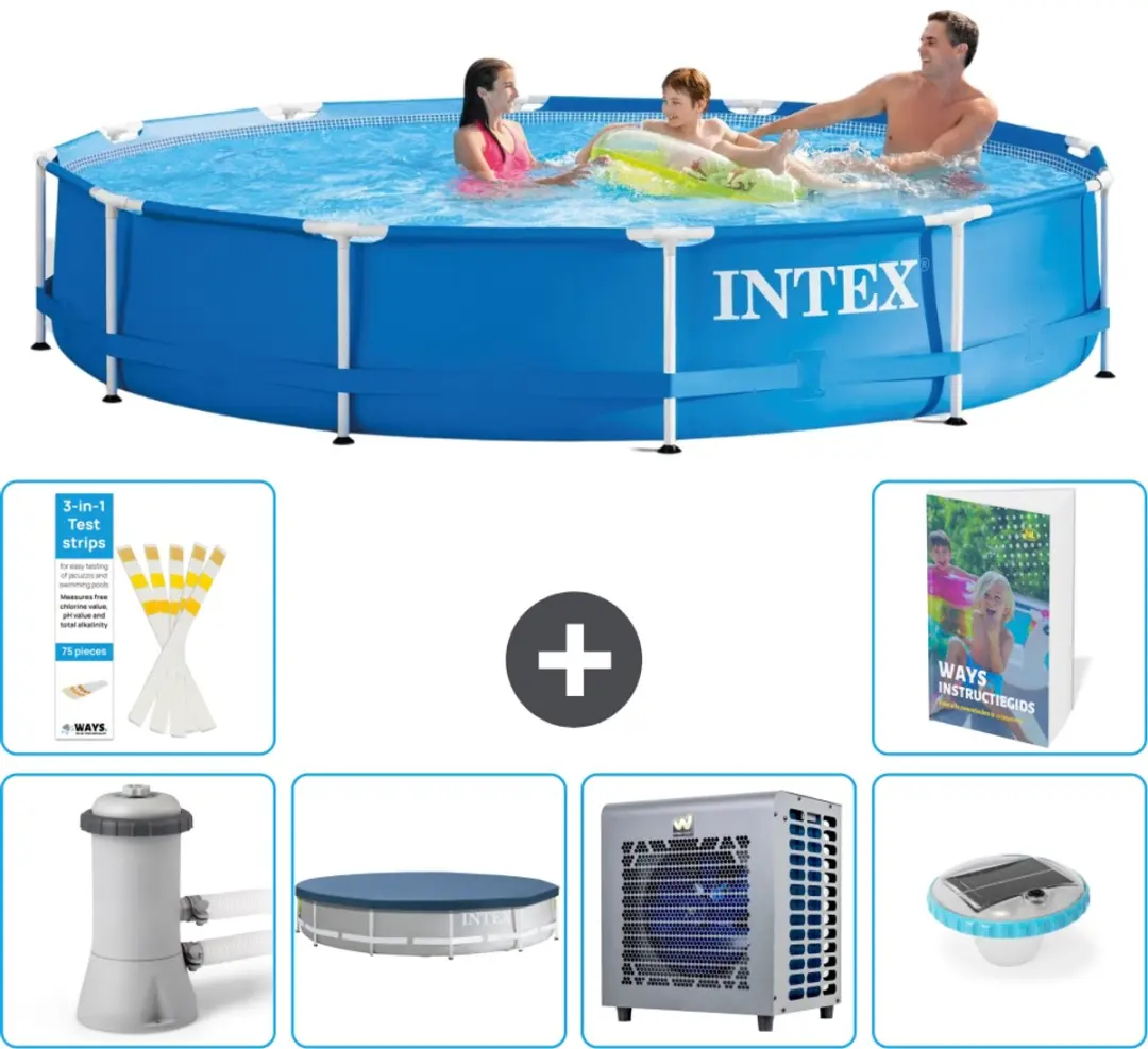 Intex 28212GN-Blauw Rond Frame Zwembad 366x76cm
