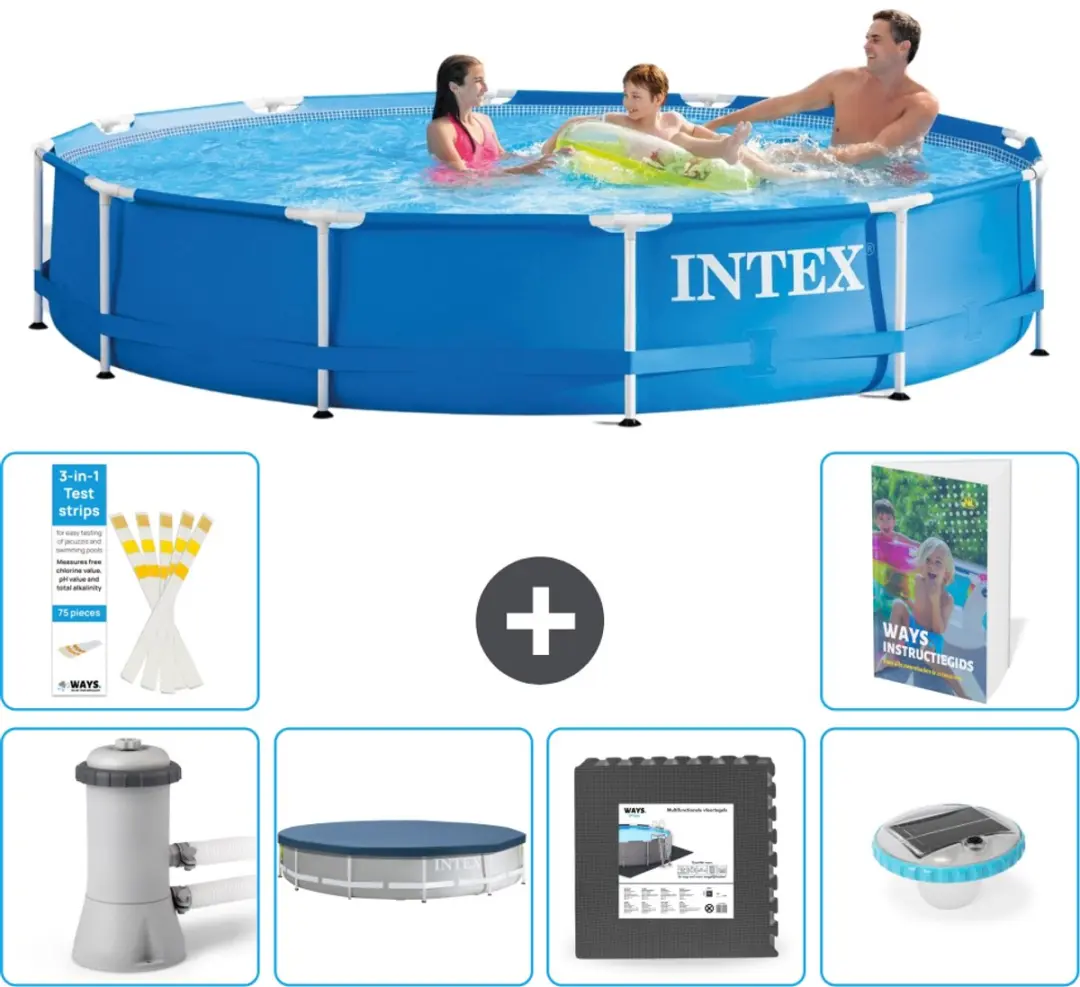 Intex 28212GN-Blauw Rond Frame Zwembad 366x76cm