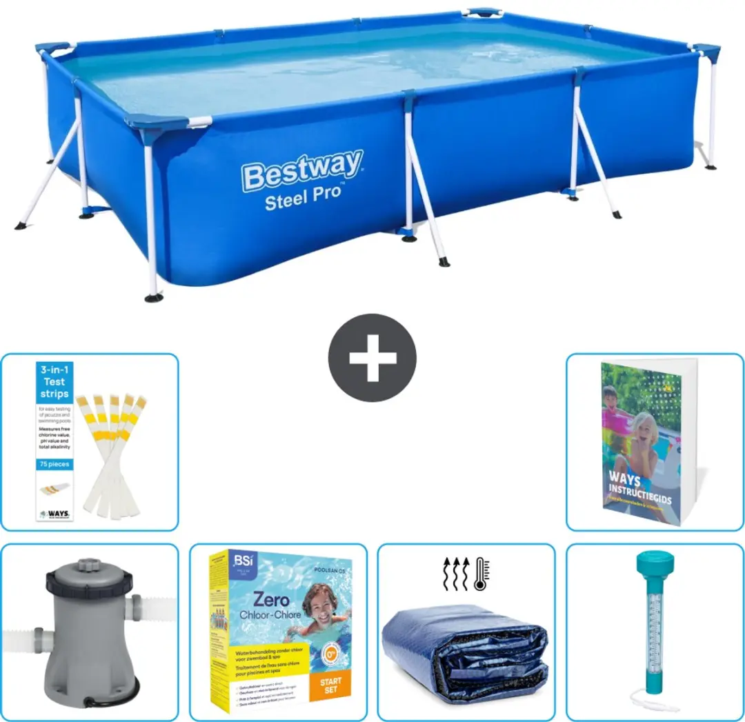 Bestway Steel Pro Zwembad 300x201x66cm Blauw