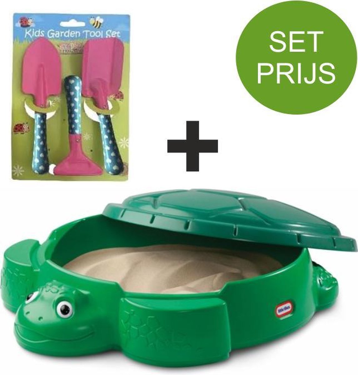 Little Tikes Zandbak Schildpad en tuinset met 3 tuin accessoires (roze)