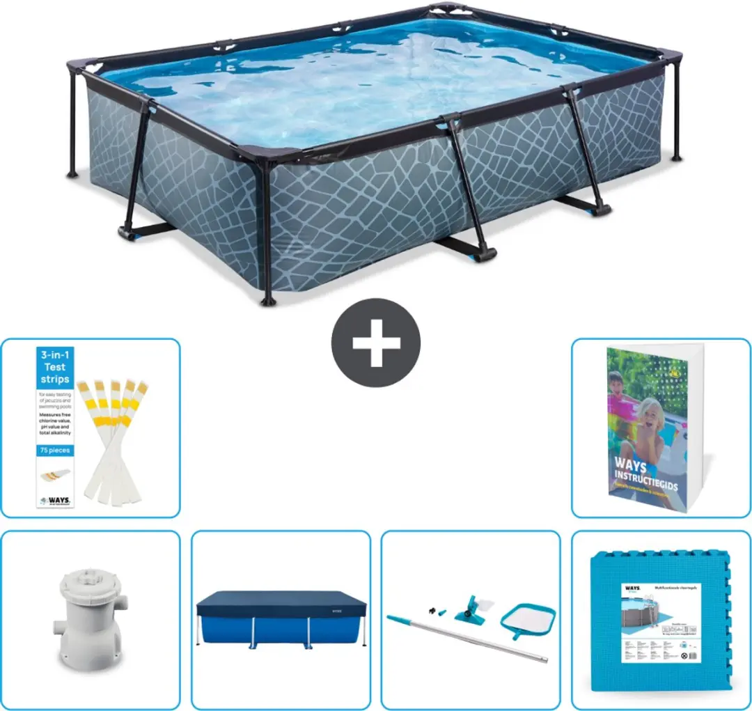 EXIT Toys Stone Frame Zwembad 300x200x65cm