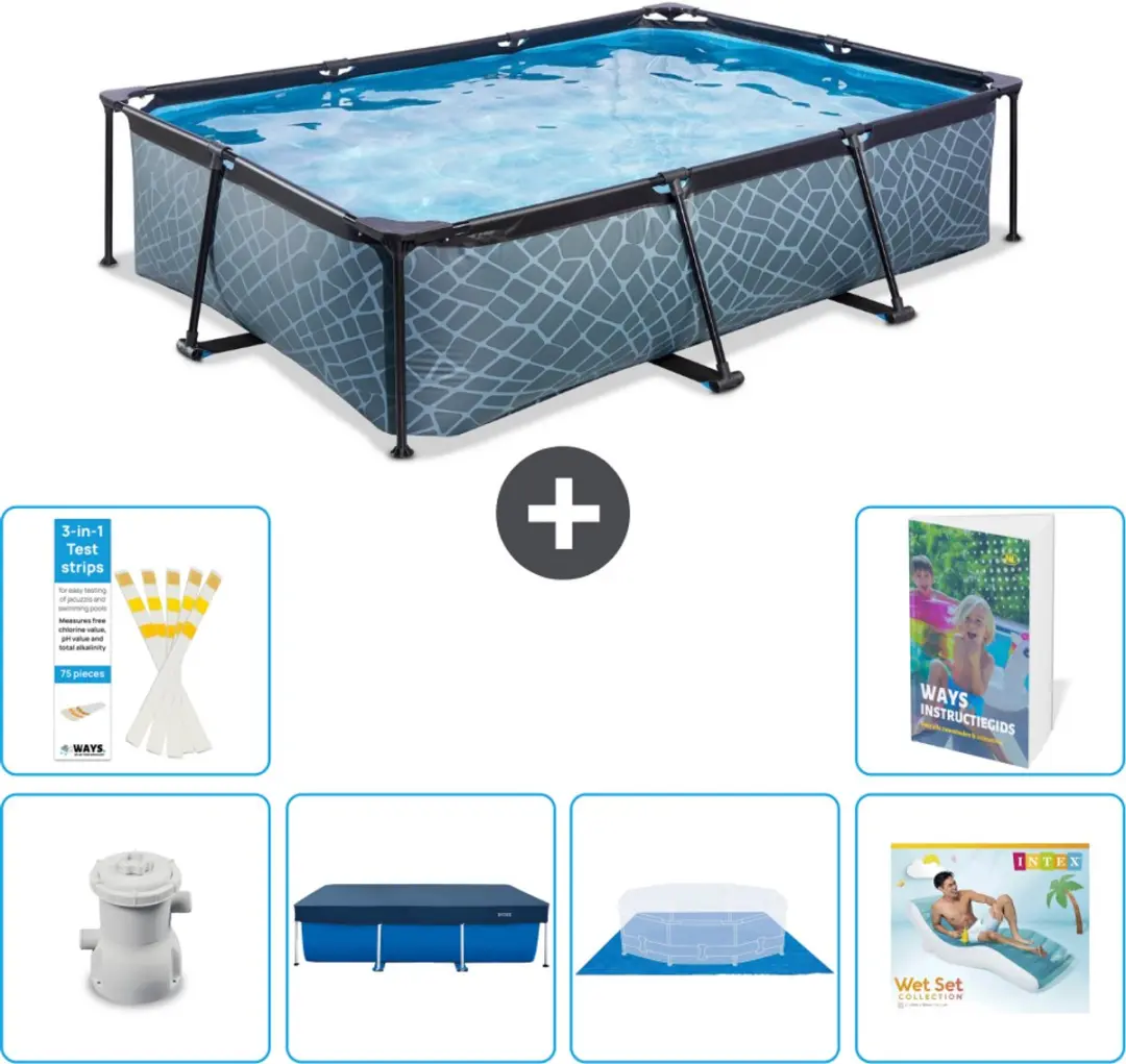 EXIT Toys Stone Frame Zwembad 300x200x65cm