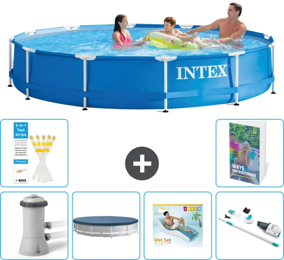Intex 28212GN-Blauw Rond Frame Zwembad 366x76cm
