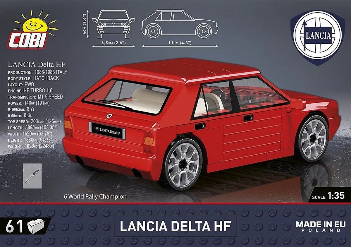 Cobi 1987 Lancia Delta HF - COBI-24508 - 61 Onderdelen - afbeelding 2 van 5