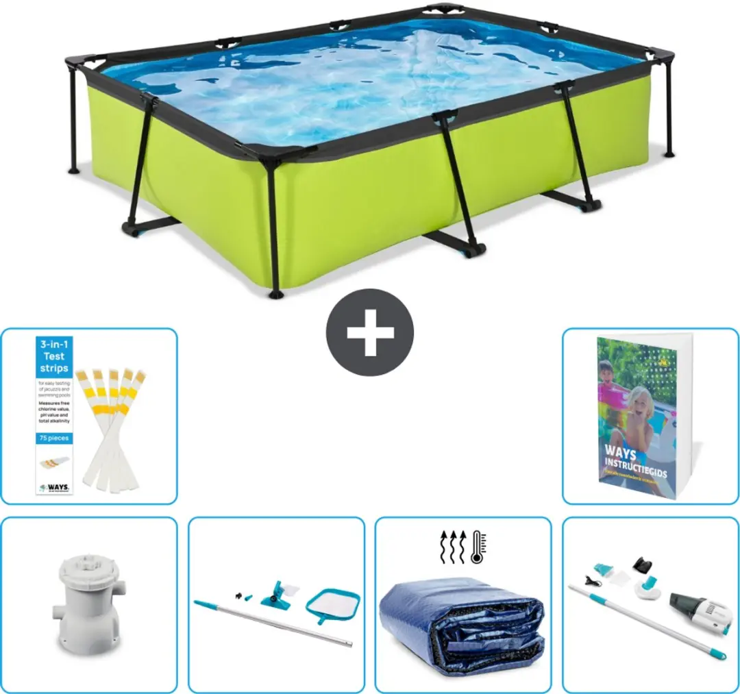 EXIT Toys Lime Frame Zwembad 300x200x65cm