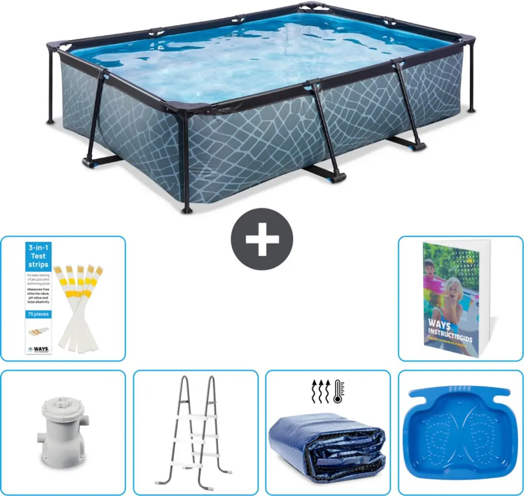 EXIT Toys Stone Frame Zwembad 300x200x65cm