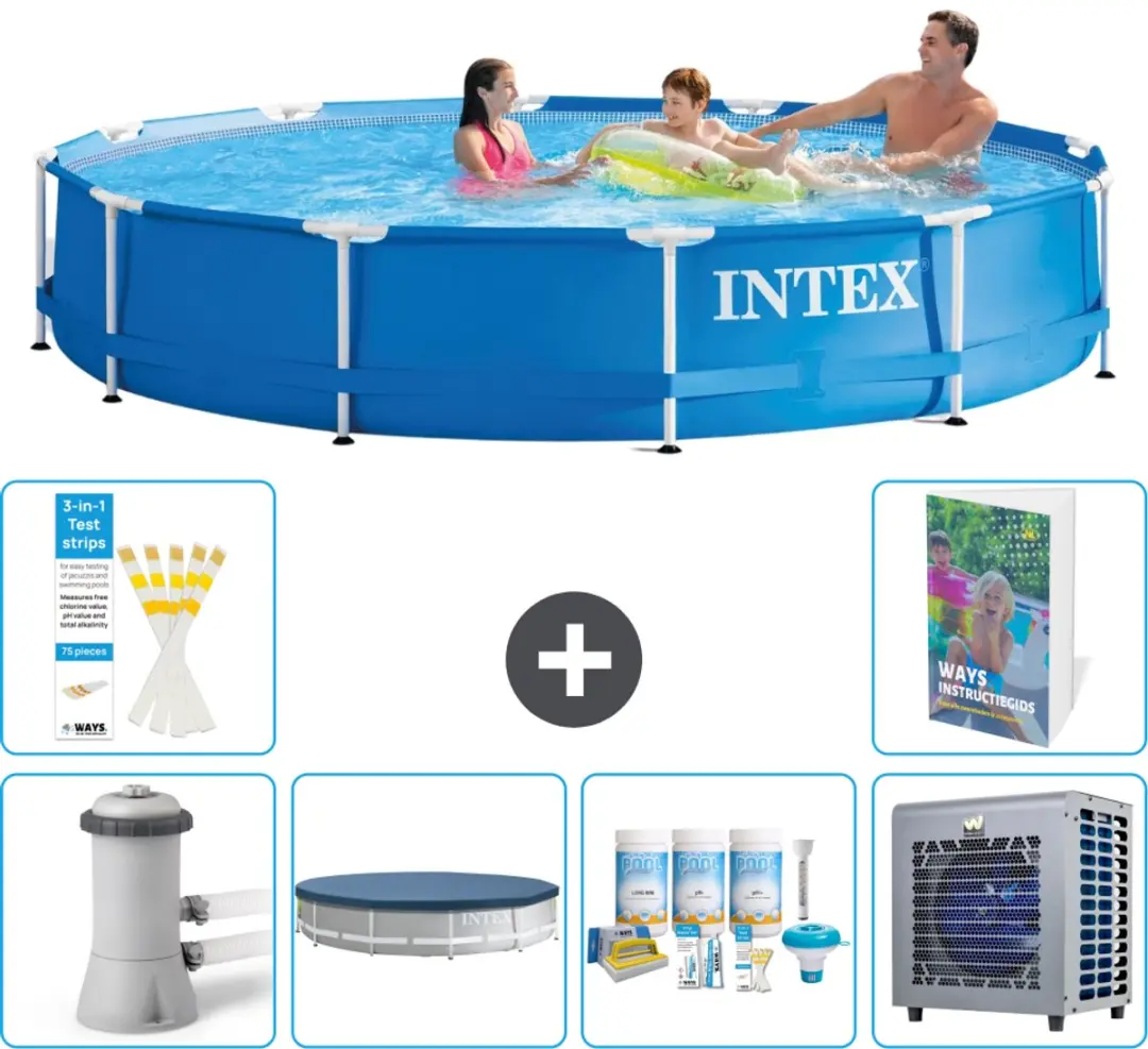 Intex 28212GN-Blauw Rond Frame Zwembad 366x76cm