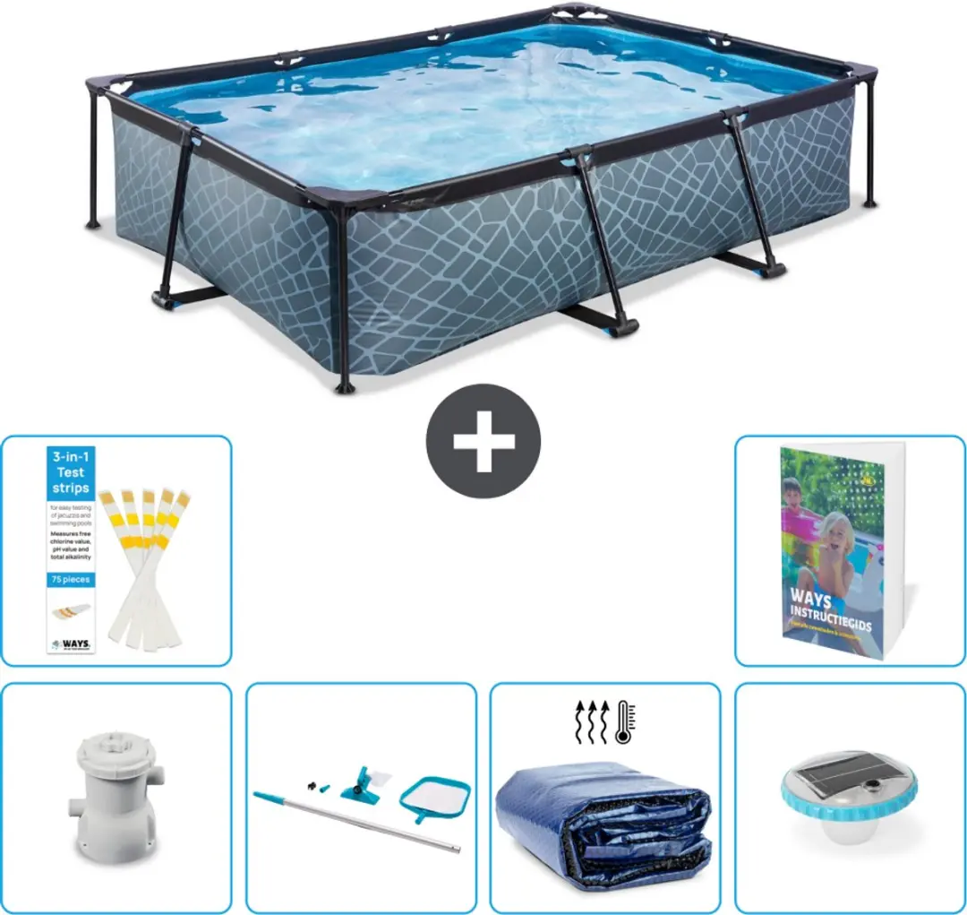 EXIT Toys Stone Frame Zwembad 300x200x65cm