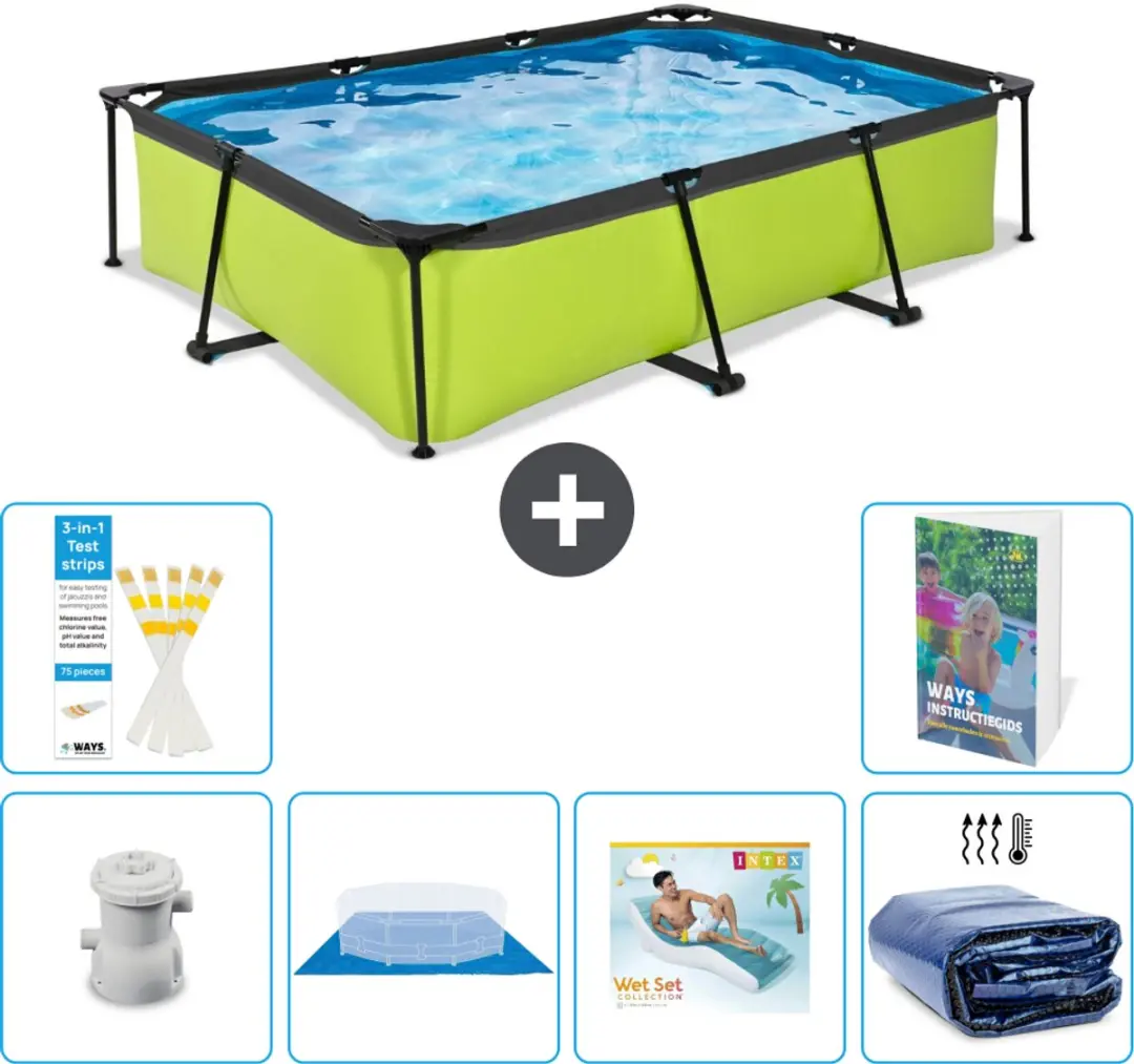 EXIT Toys Lime Frame Zwembad 300x200x65cm