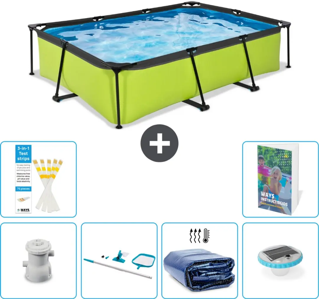 EXIT Toys Lime Frame Zwembad 300x200x65cm