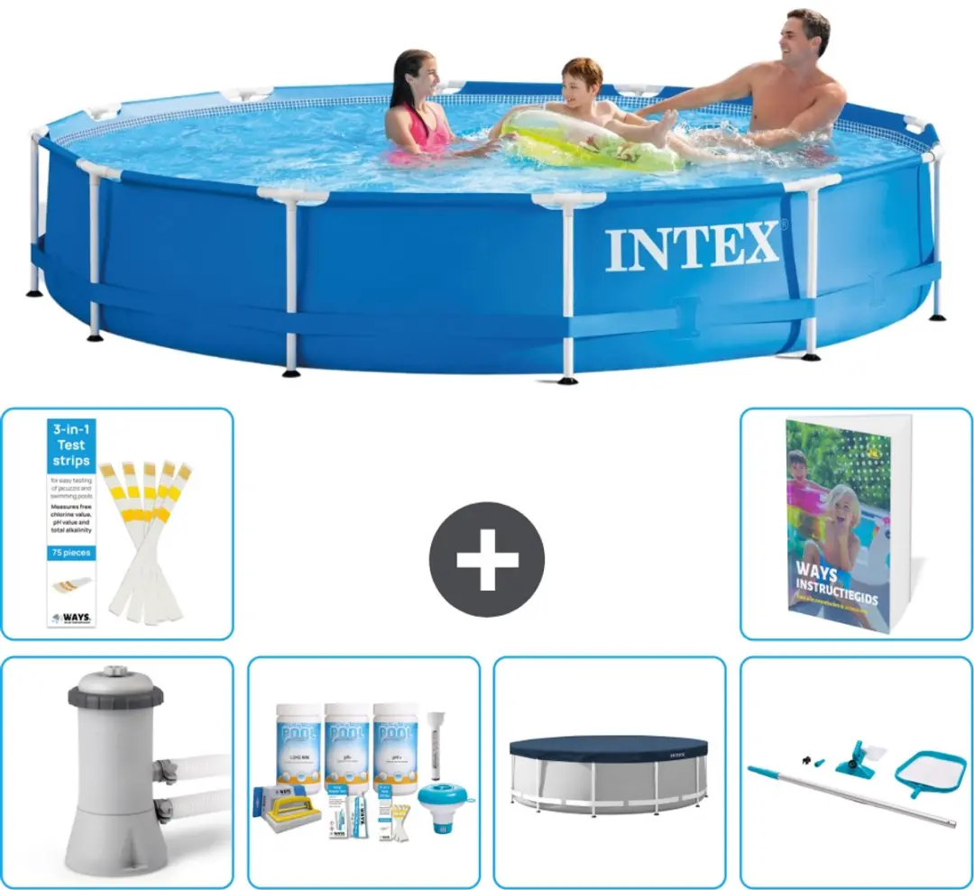 Intex 28212GN-Blauw Rond Frame Zwembad 366x76cm