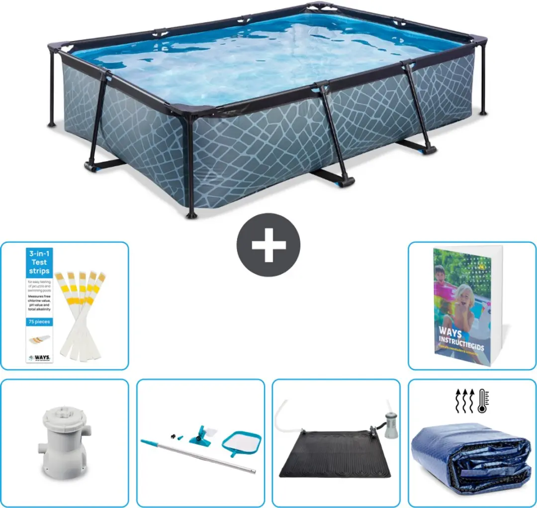 EXIT Toys Stone Frame Zwembad 300x200x65cm