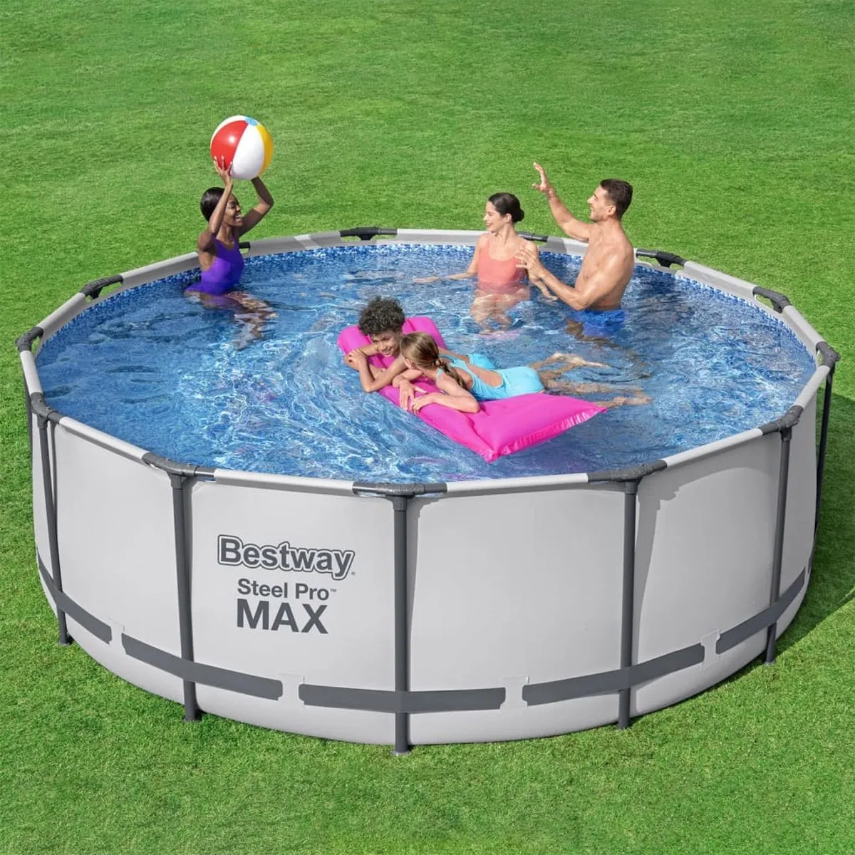 Bestway Steel Pro MAX Zwembadset 5618W - 427cm - 10.220L - Grijs