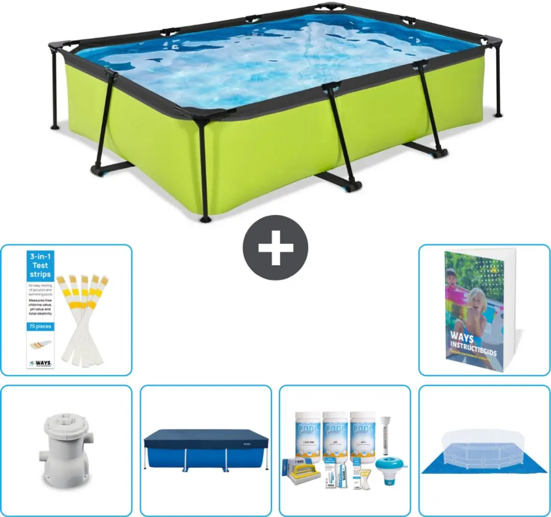 EXIT Toys Lime Frame Zwembad 300x200x65cm