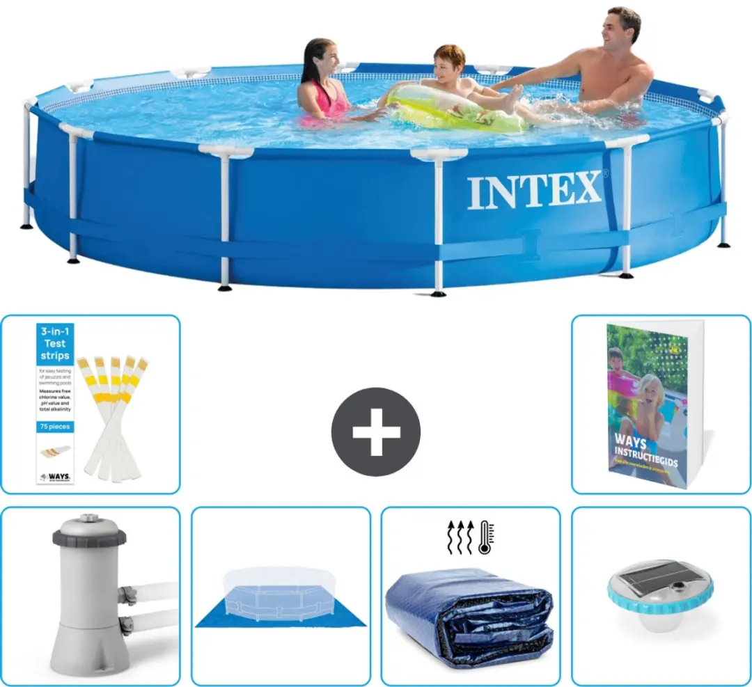 Intex 28212GN-Blauw Rond Frame Zwembad 366x76cm