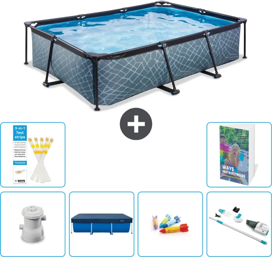 EXIT Toys Stone Frame Zwembad 300x200x65cm