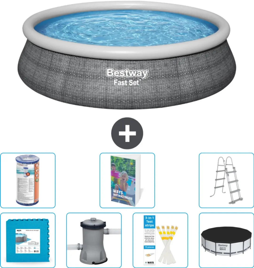 Bestway Rond Opblaasbaar Zwembad Fast Set 457cm