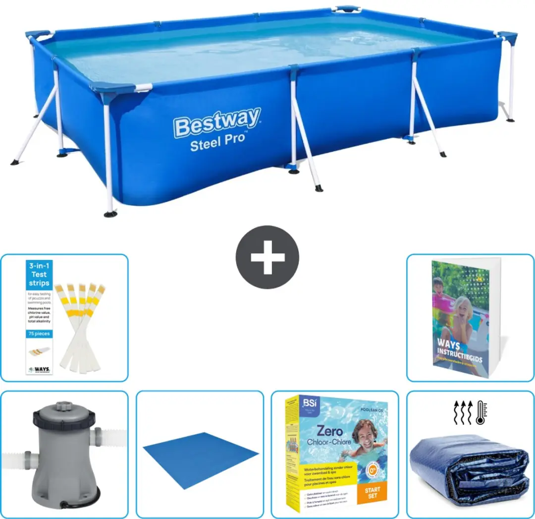 Bestway Steel Pro Zwembad 300x201x66cm Blauw